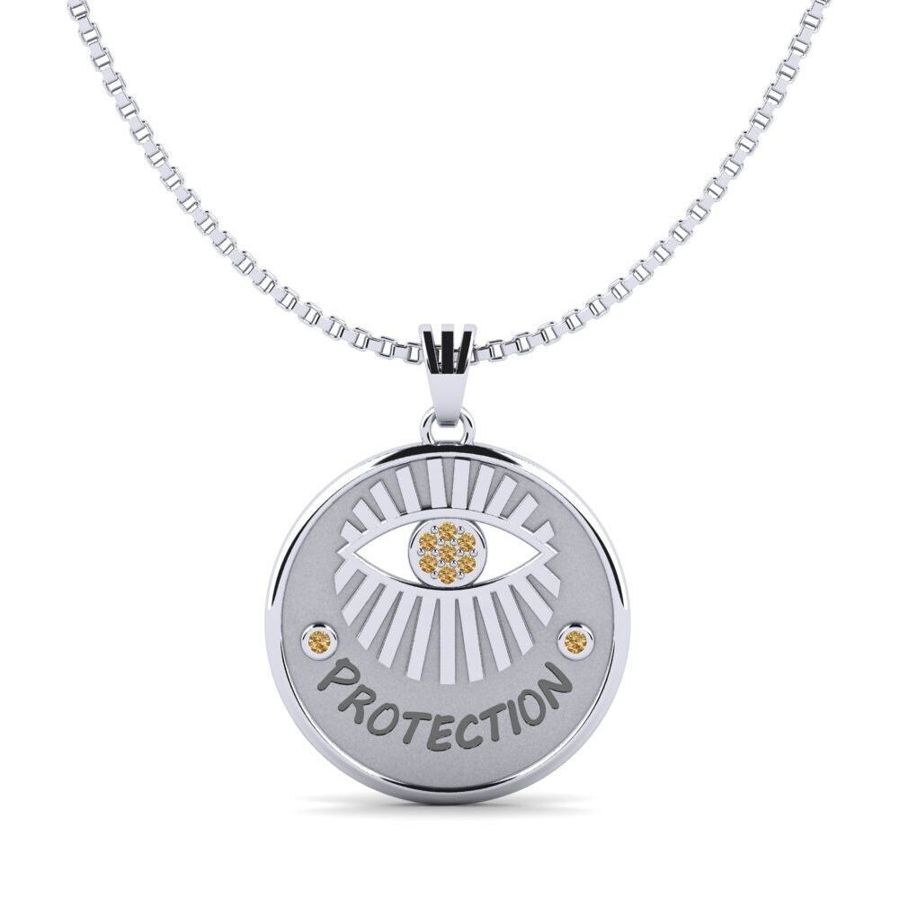 Weißgold 375 Brauner Diamant Damen anhänger Assumption
