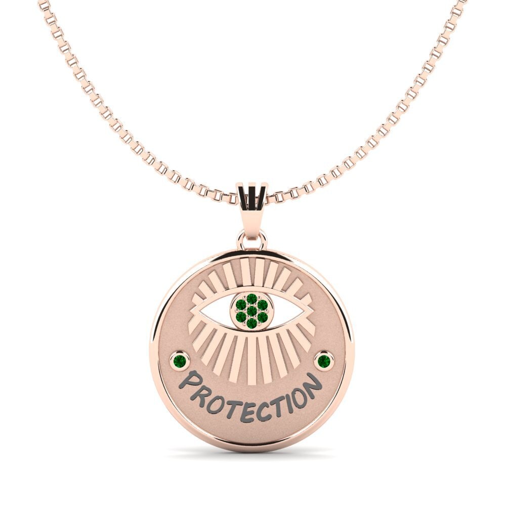 Rotgold 585 Grüner Zirkonia Damen anhänger Assumption