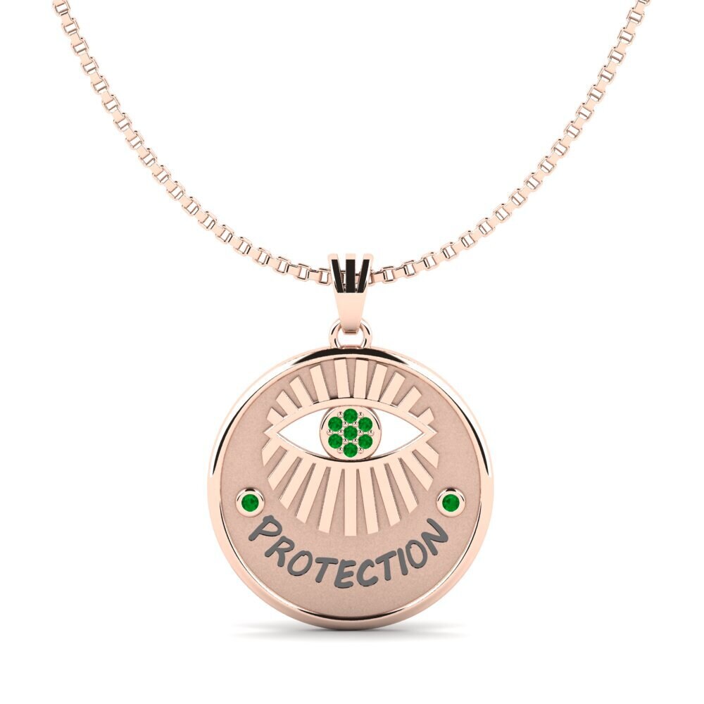 Rotgold 375 Smaragd Damen anhänger Assumption