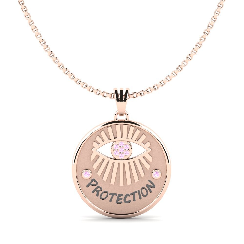 Rotgold 585 Rosa Saphir Damen anhänger Assumption