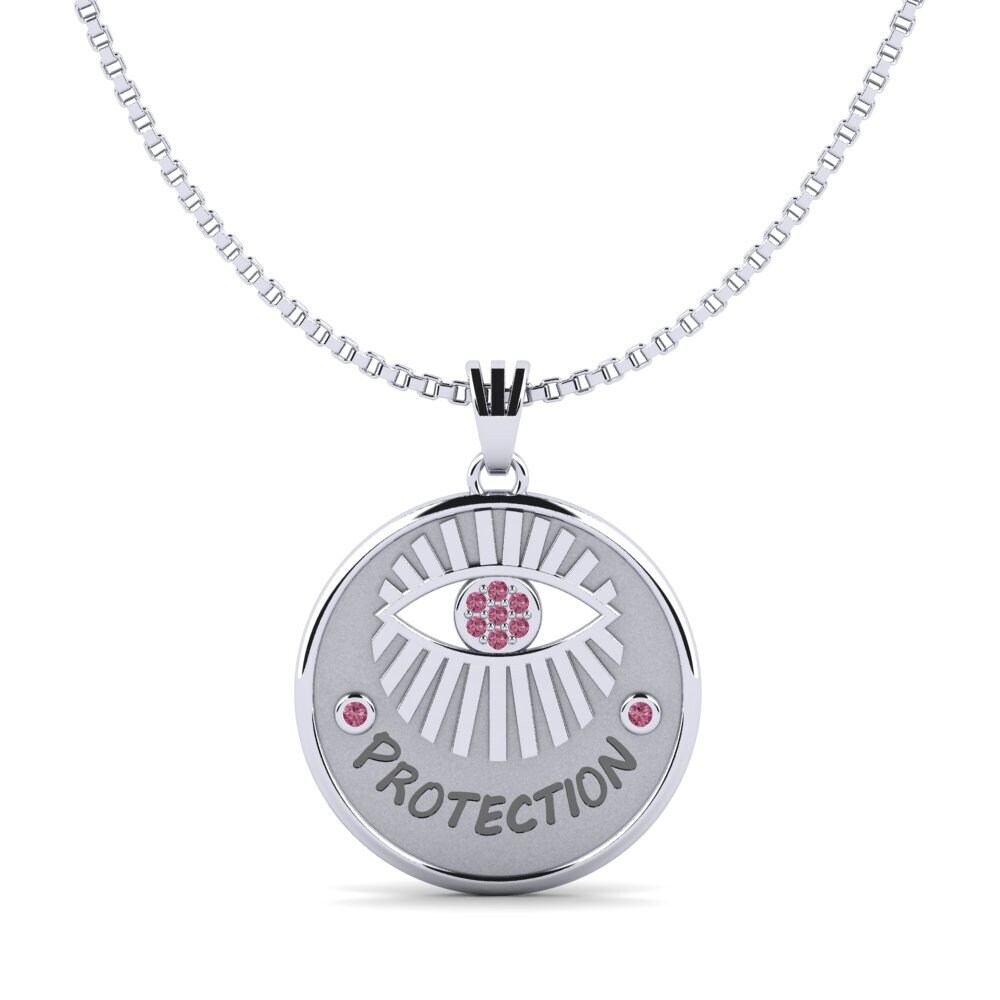 Weißgold 750 Rhodolit-Granat Damen anhänger Assumption