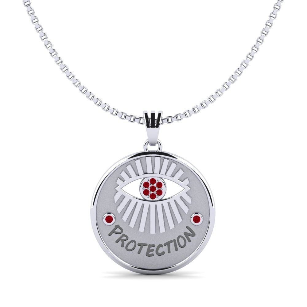 Weiß-Silber Roter Zirkonia Damen anhänger Assumption