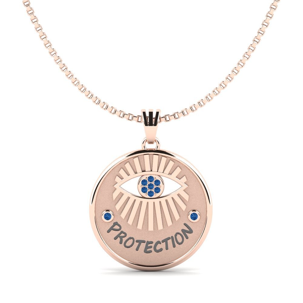Rotgold 585 Dunkelblauer Zirkonia Damen anhänger Assumption
