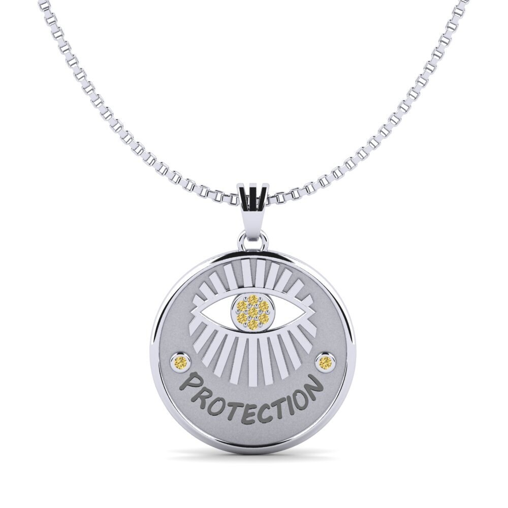950 Palladium Gelber Diamant Damen anhänger Assumption