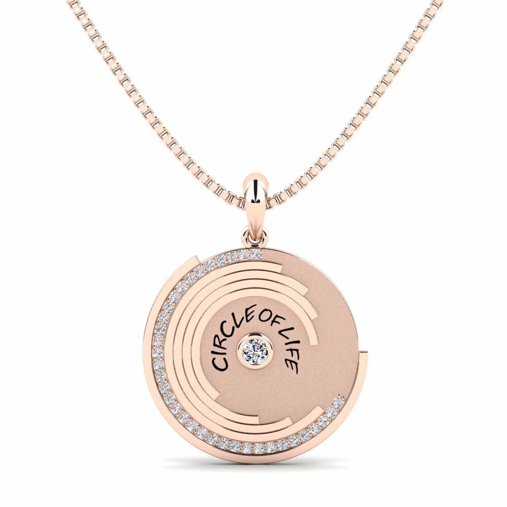 Vàng Hồng 18K Đá Zirconia Mặt dây chuyền nữ Authoritatively