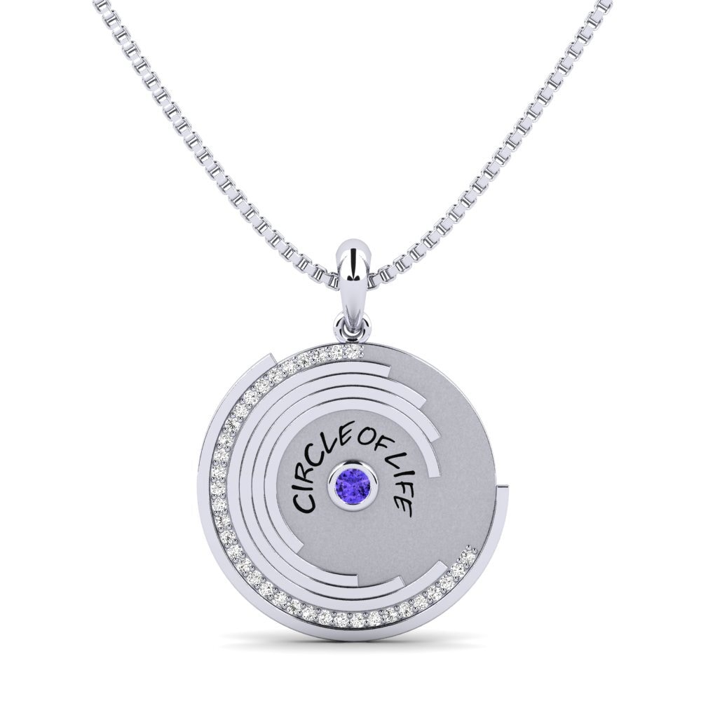 950 Palladium Tansanit Damen anhänger Authoritatively