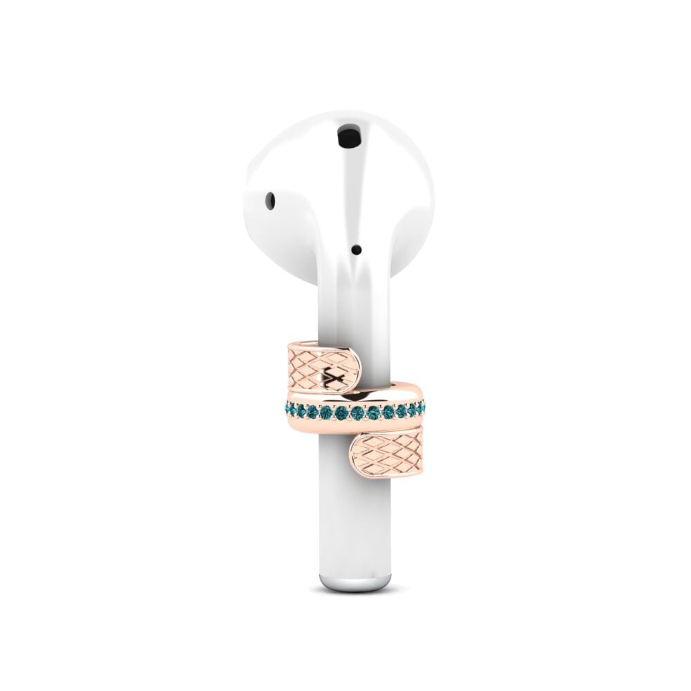 14ct Rose Gold Blue Diamond Airpods® Context