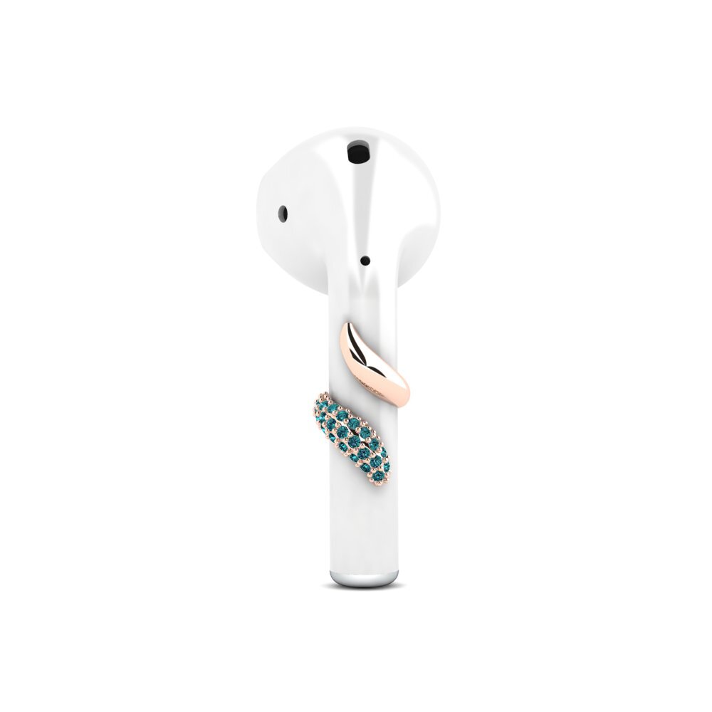 14ct Rose Gold Blue Diamond Airpods® Contextual