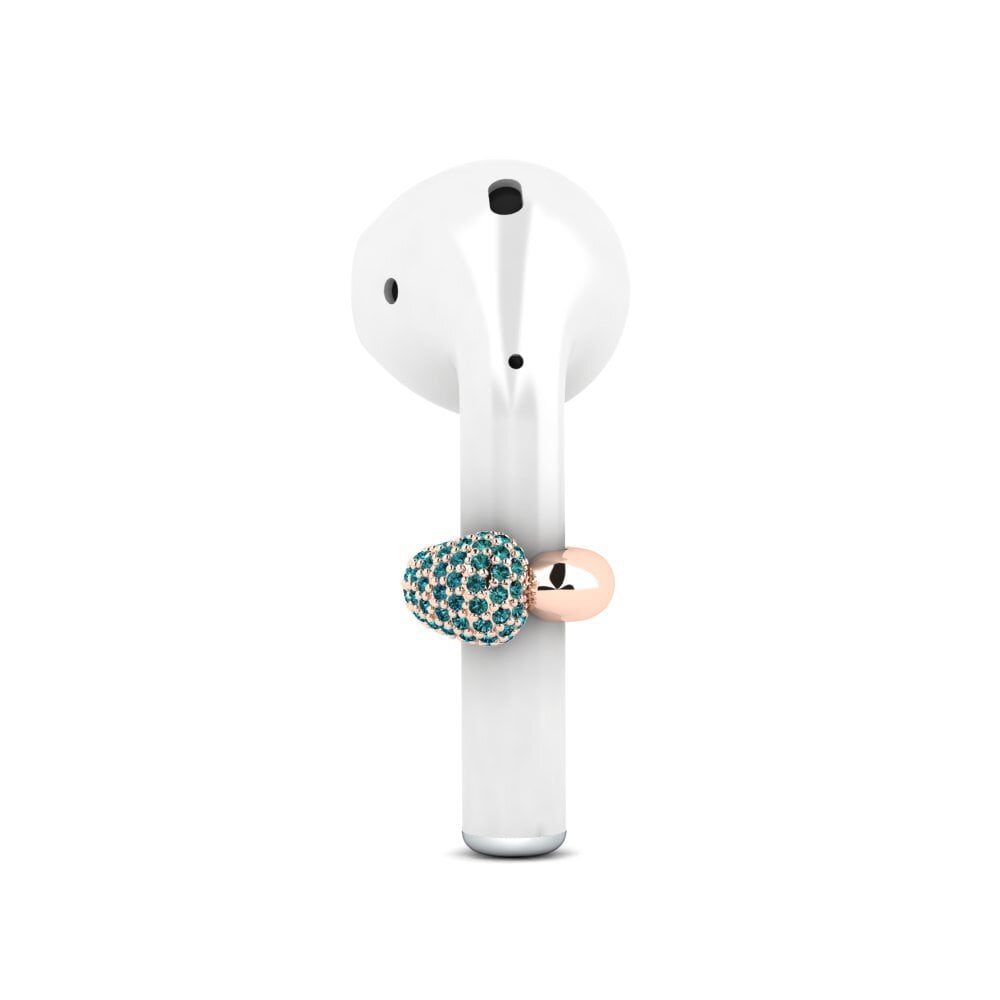 14ct Rose Gold Blue Diamond Airpods® Erinnerunq
