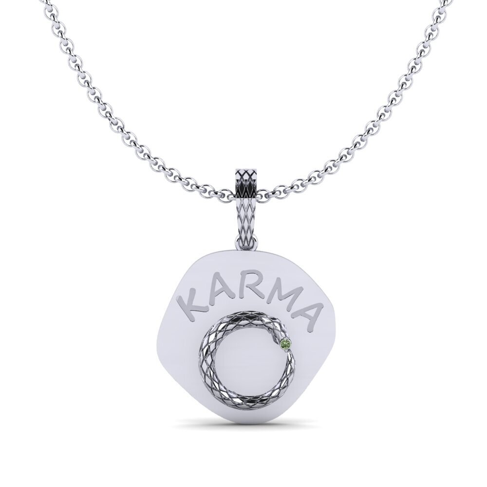 Weiß-Silber Grüner Diamant Damen anhänger Makarfi