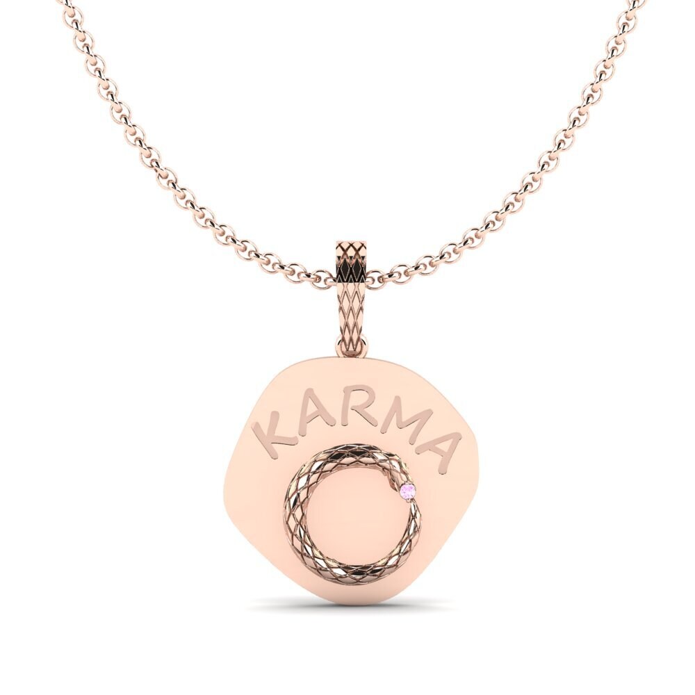 Rotgold 585 Rosa Saphir Damen anhänger Makarfi