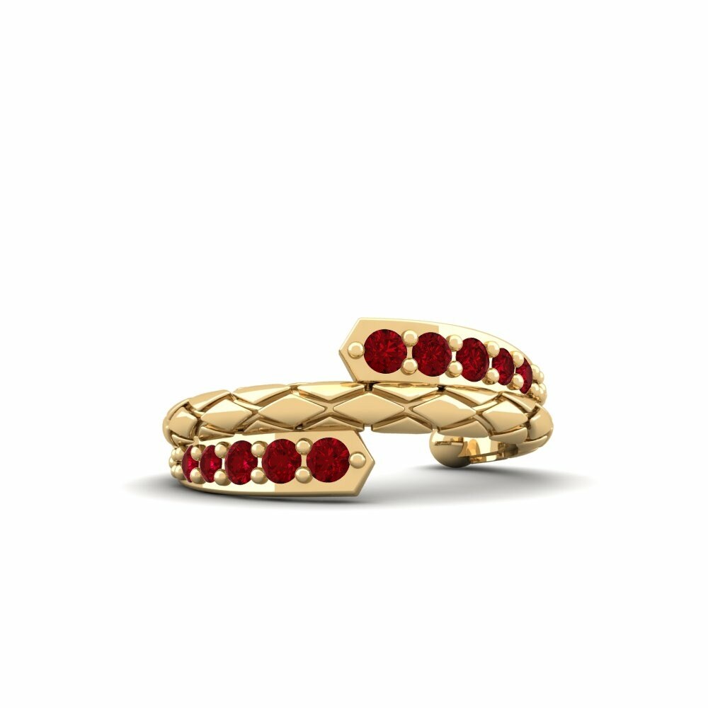 Brazalete de oreja Tamara Pendientes Manatua Oro Amarillo 585 Swarovski Rojo