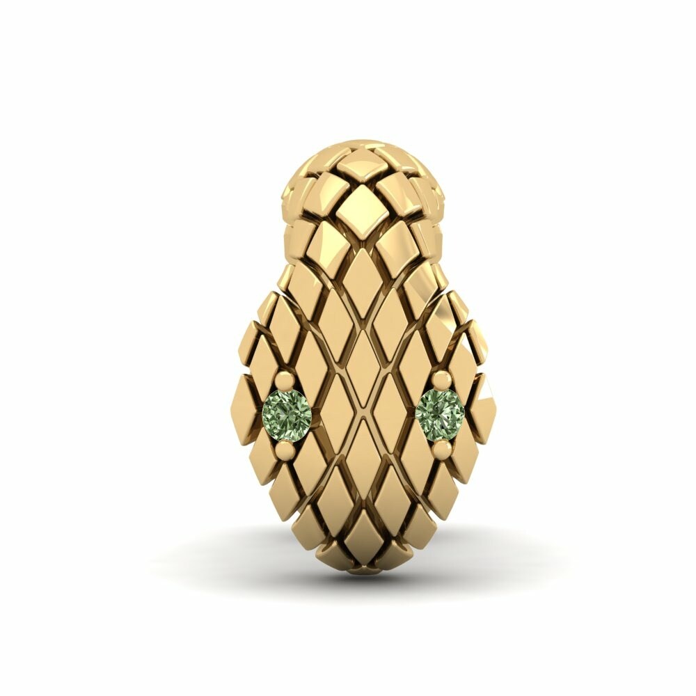 Brazalete de oreja Tamara Pendientes Mechta Oro Amarillo 585 Diamante Verde