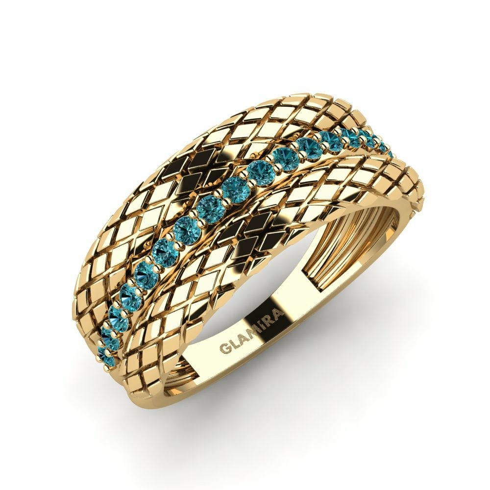 Moderno Tamara Ubwenzi Oro Amarillo 585 Diamante Azul