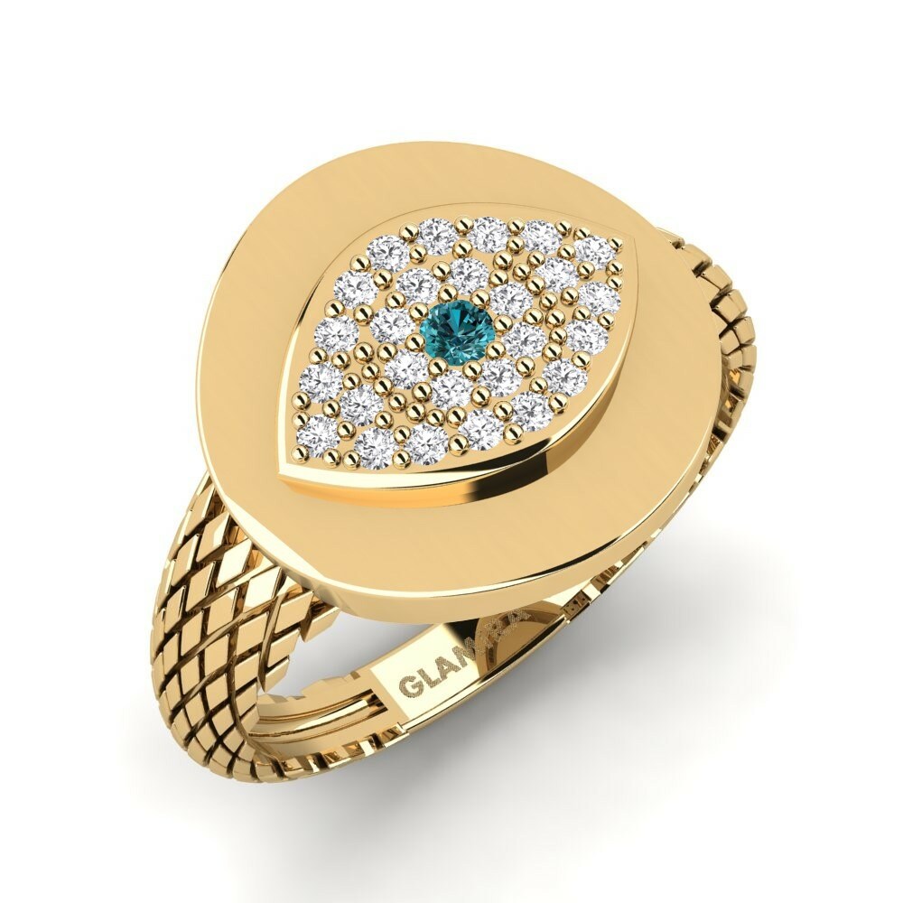 Moderno Tamara Yuxu Oro Amarillo 585 Diamante Azul