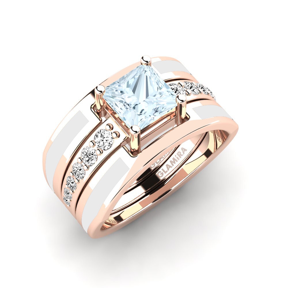 Aguamarina Anillo Andode SET