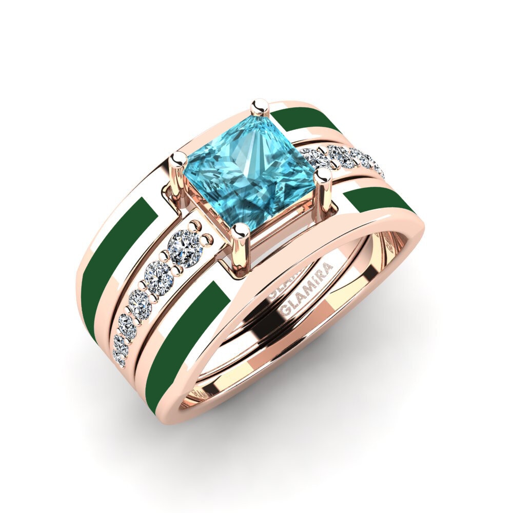 Blue Zircon Ring Andode SET