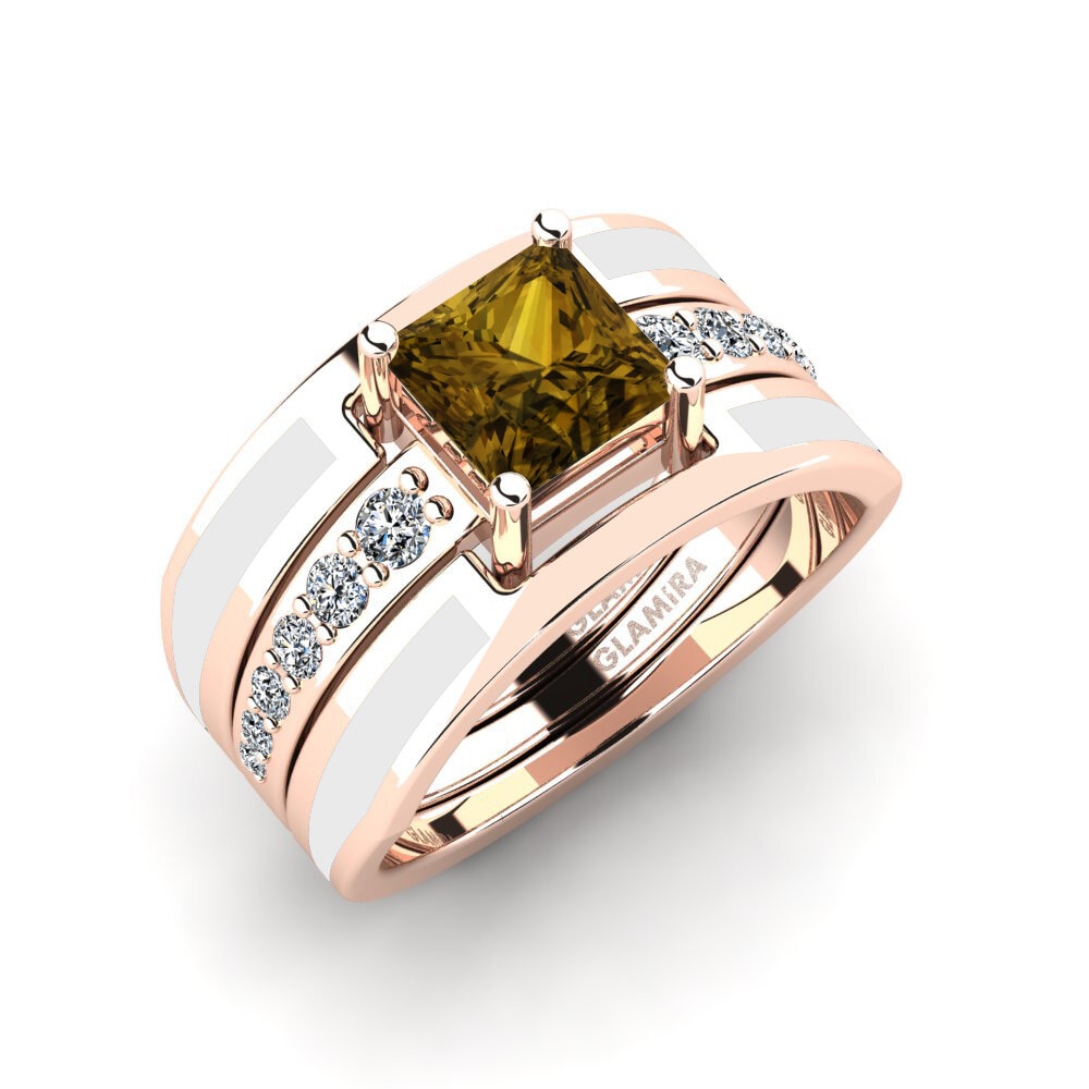 Brown Zircon Ring Andode SET
