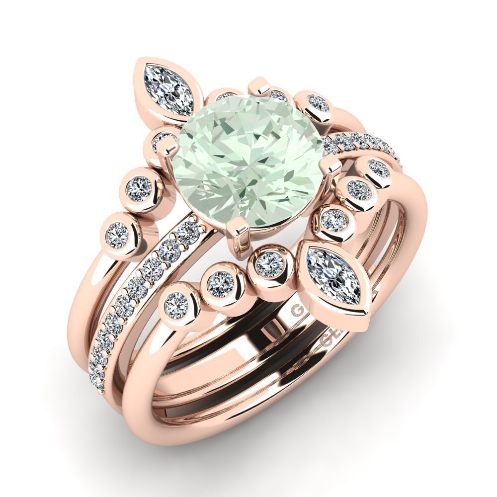 Green Amethyst Ring Cyanci SET
