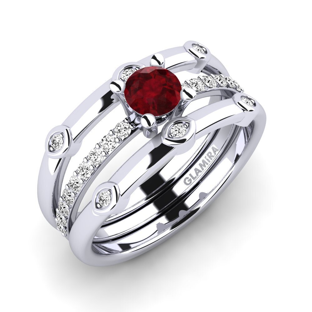 Parure émeraude : Bague Et Pendentif En Argent 925 Plaqué Or Blanc - Taille 54 - Pierres Naturelles