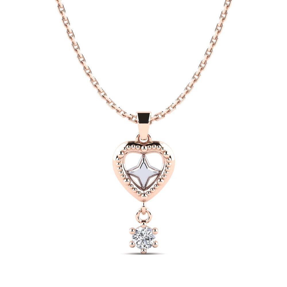 18k Oro Rosa & Blanco Moissanita Colgante de Mujer Arvotes