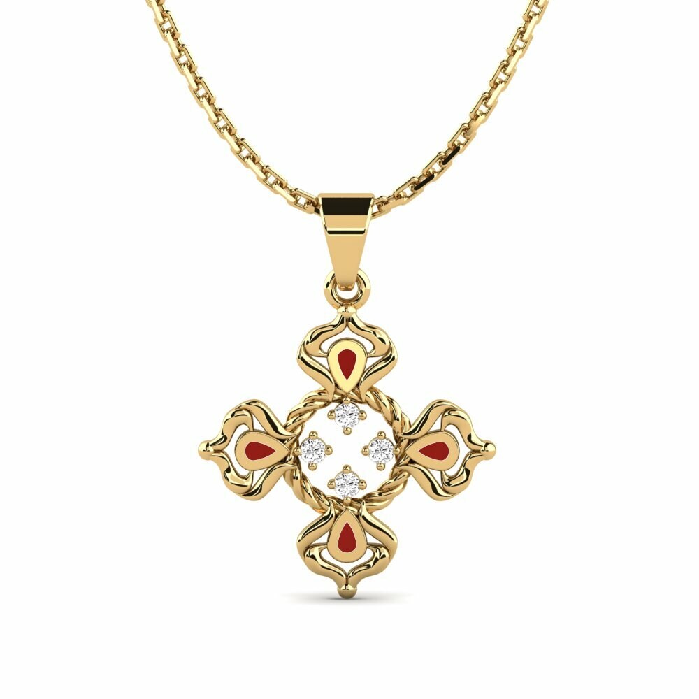 Vàng 9K Đá Moissanite Mặt dây chuyền nữ Birsvantu