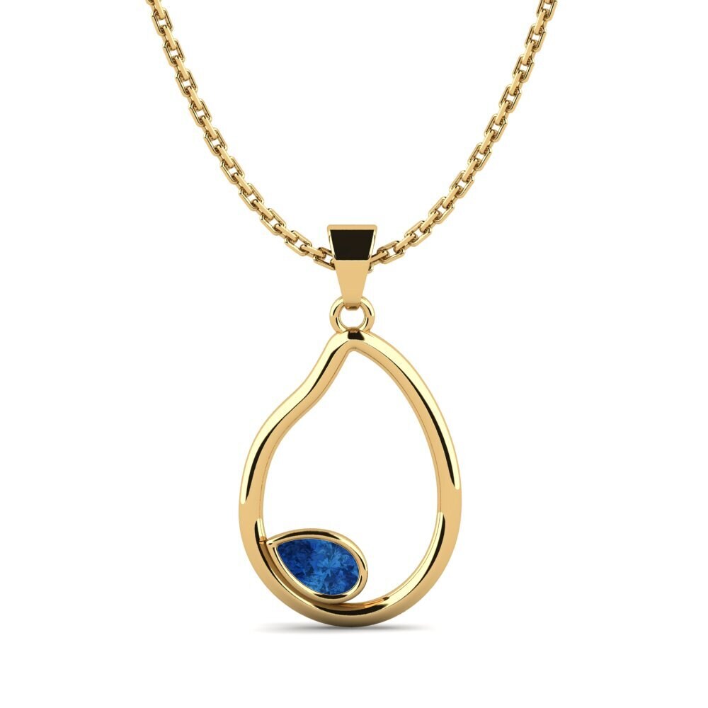 Giọt Nước Đá Zirconia Xanh Lam Mặt dây chuyền nữ Boyew
