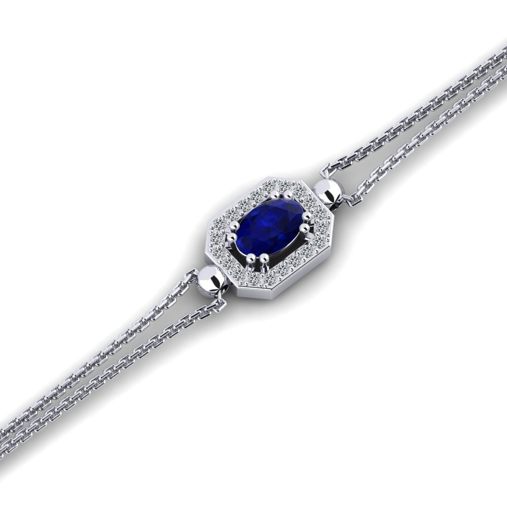 Weißgold 585 Saphir Damen armband Budeliere