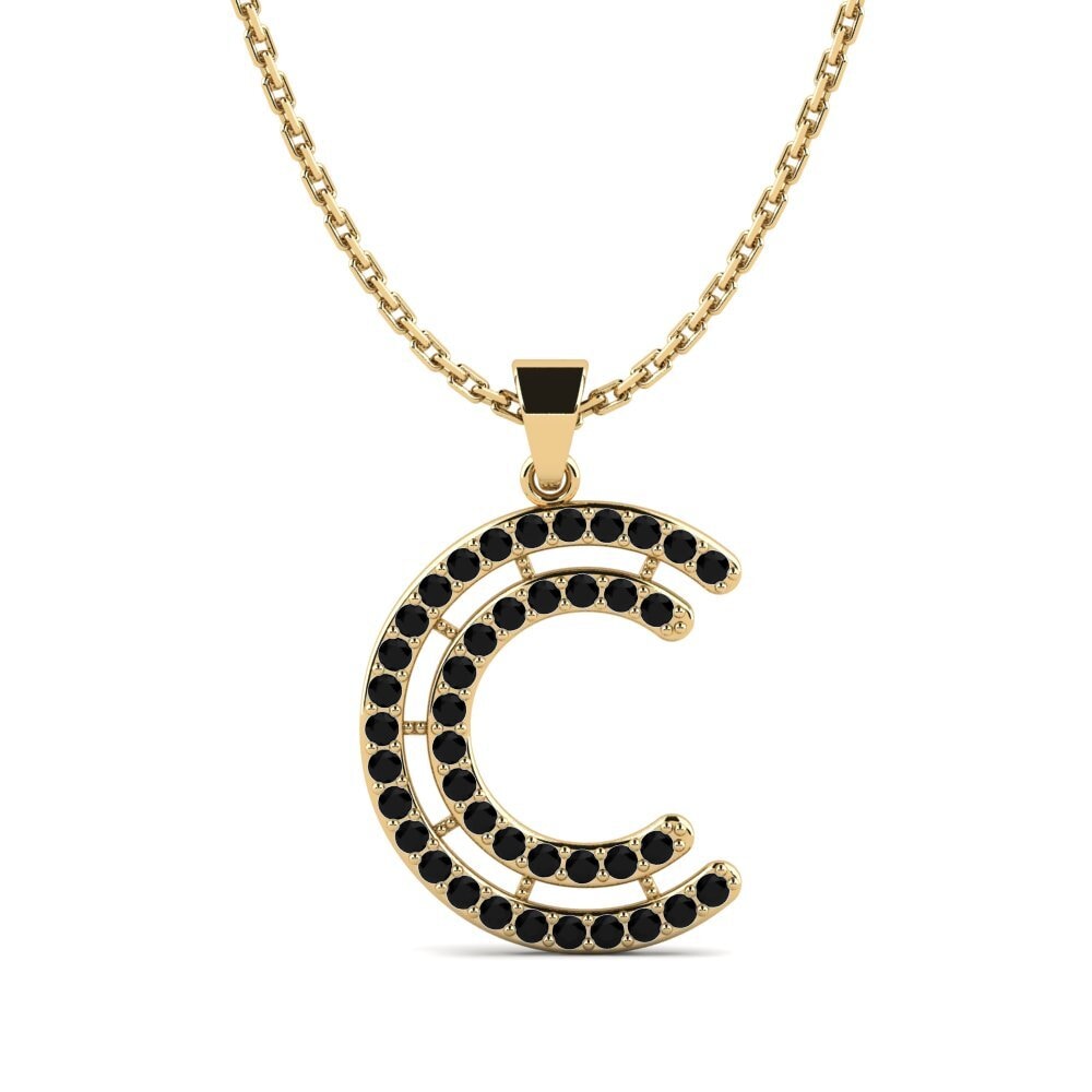 Schwarzer Diamant Damen anhänger Iribil - C
