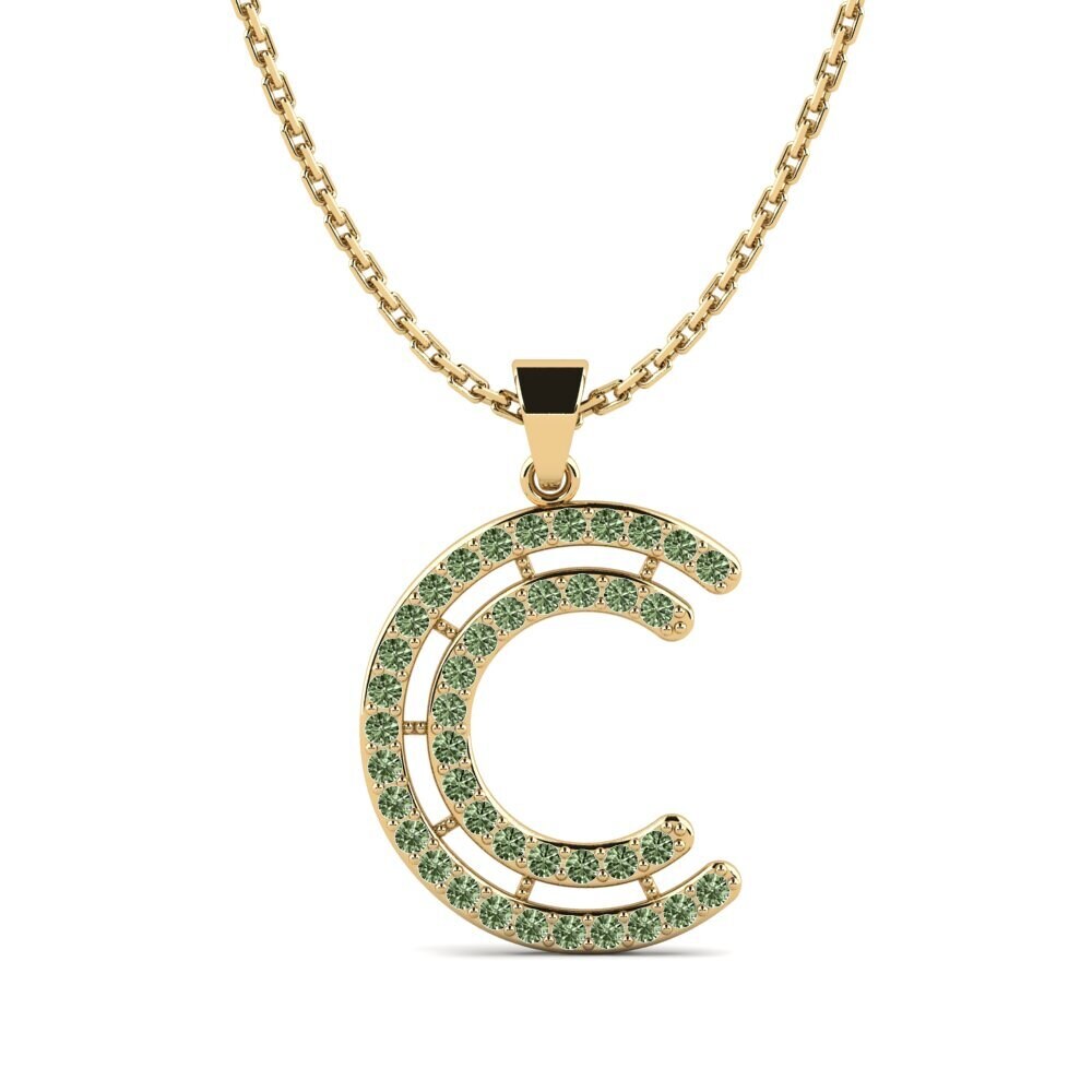 Grüner Diamant Damen anhänger Iribil - C
