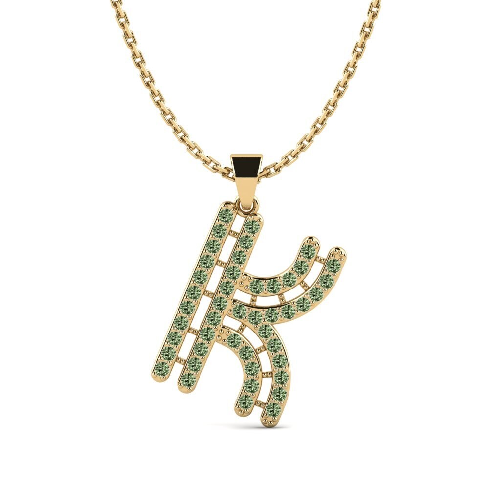 Grüner Diamant Damen anhänger Iribil - K