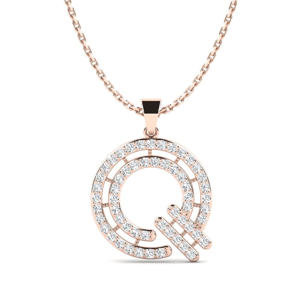Rotgold 585 Damen anhänger Iribil - Q