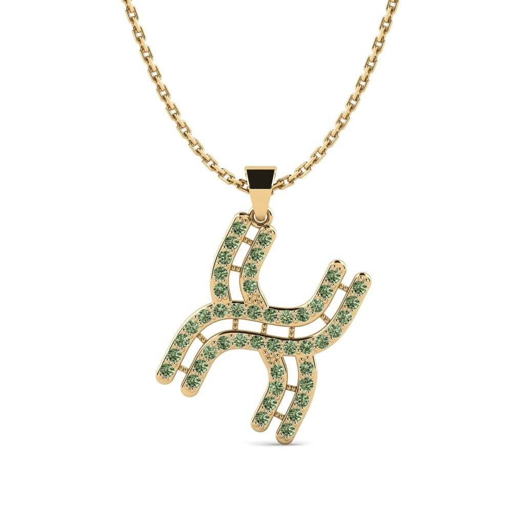 Grüner Diamant Damen anhänger Iribil - X