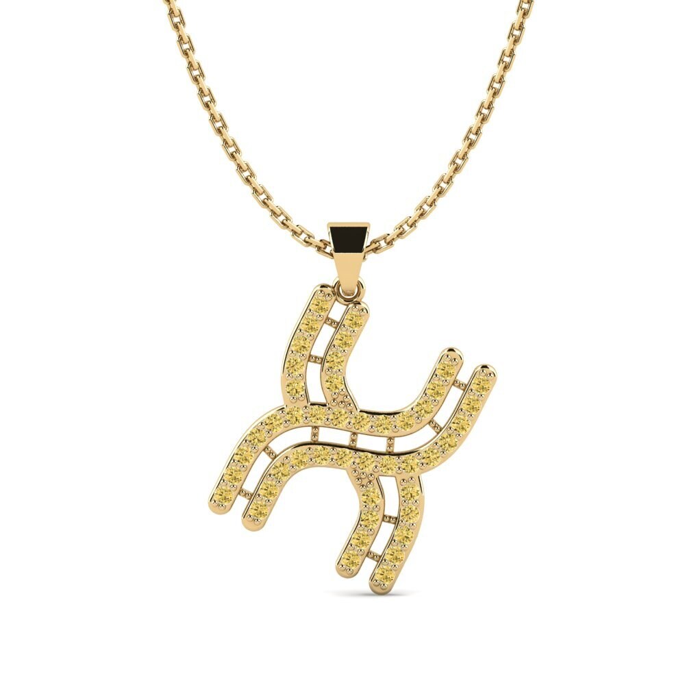 Gelber Diamant Damen anhänger Iribil - X
