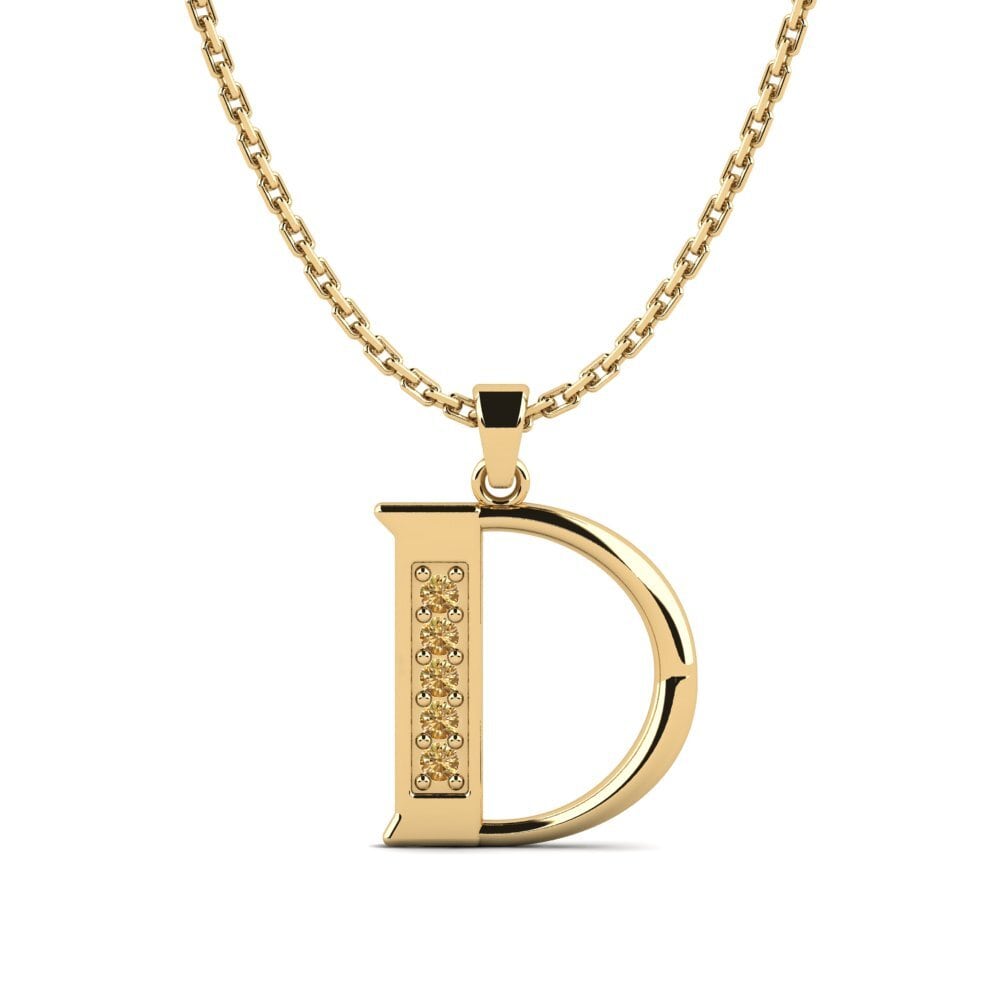 Gelbgold 585 Brauner Diamant Damen anhänger Lata - D