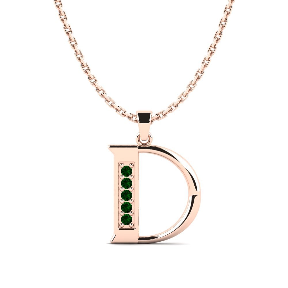 Rotgold 750 Grüner Zirkonia Damen anhänger Lata - D