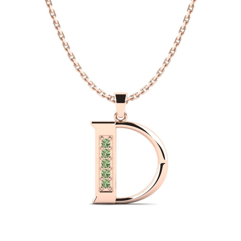 Rotgold 585 Grüner Diamant Damen anhänger Lata - D