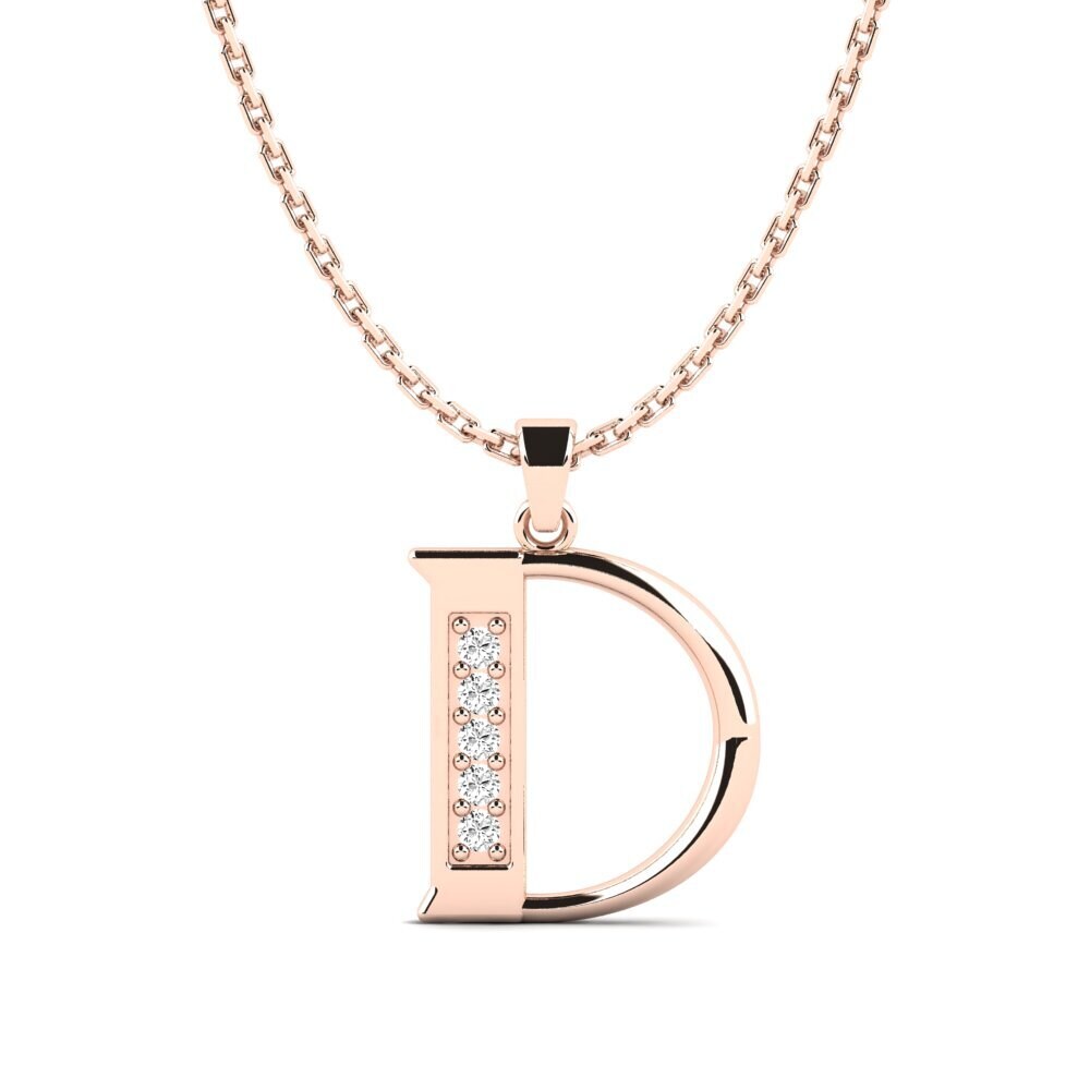 Rotgold 585 Moissanit Damen anhänger Lata - D