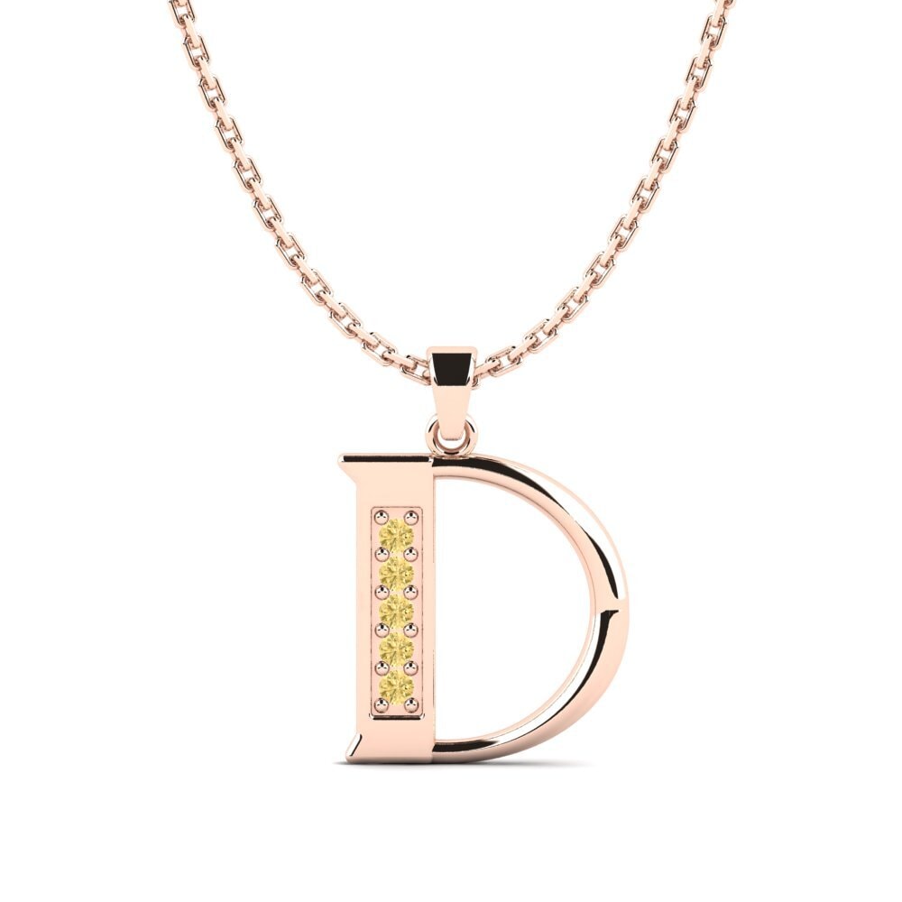 Rotgold 585 Gelber Diamant Damen anhänger Lata - D