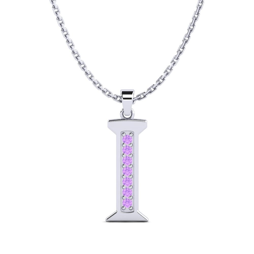 Weißgold 585 Amethyst Damen anhänger Lata - I