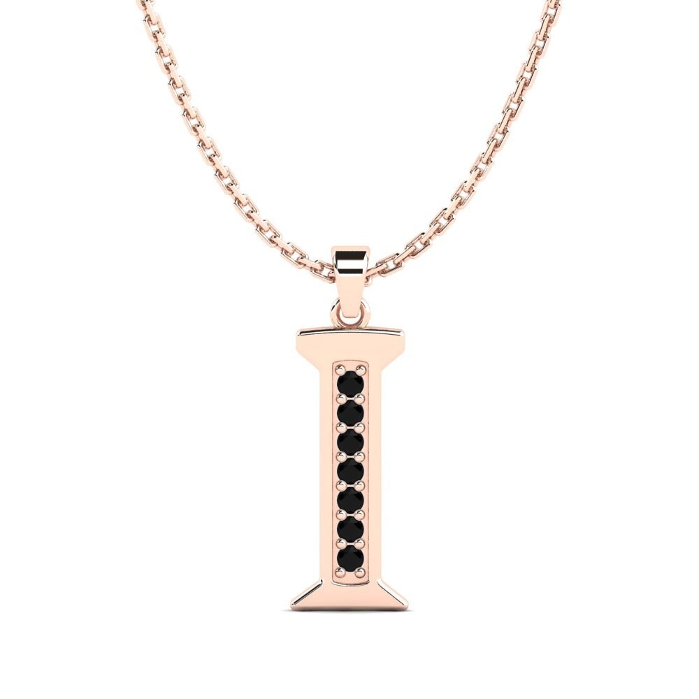 Rotgold 585 Schwarzer Onyx Damen anhänger Lata - I