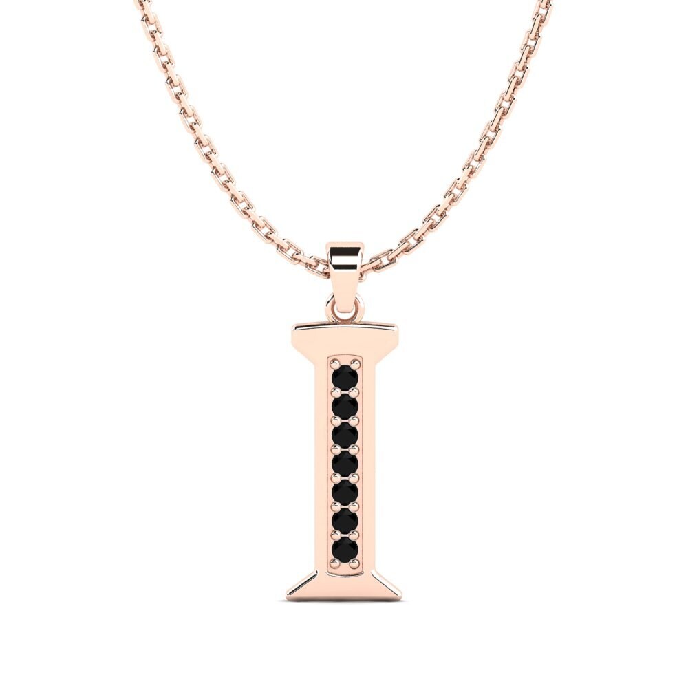 Rotgold 585 Schwarzer Diamant Damen anhänger Lata - I