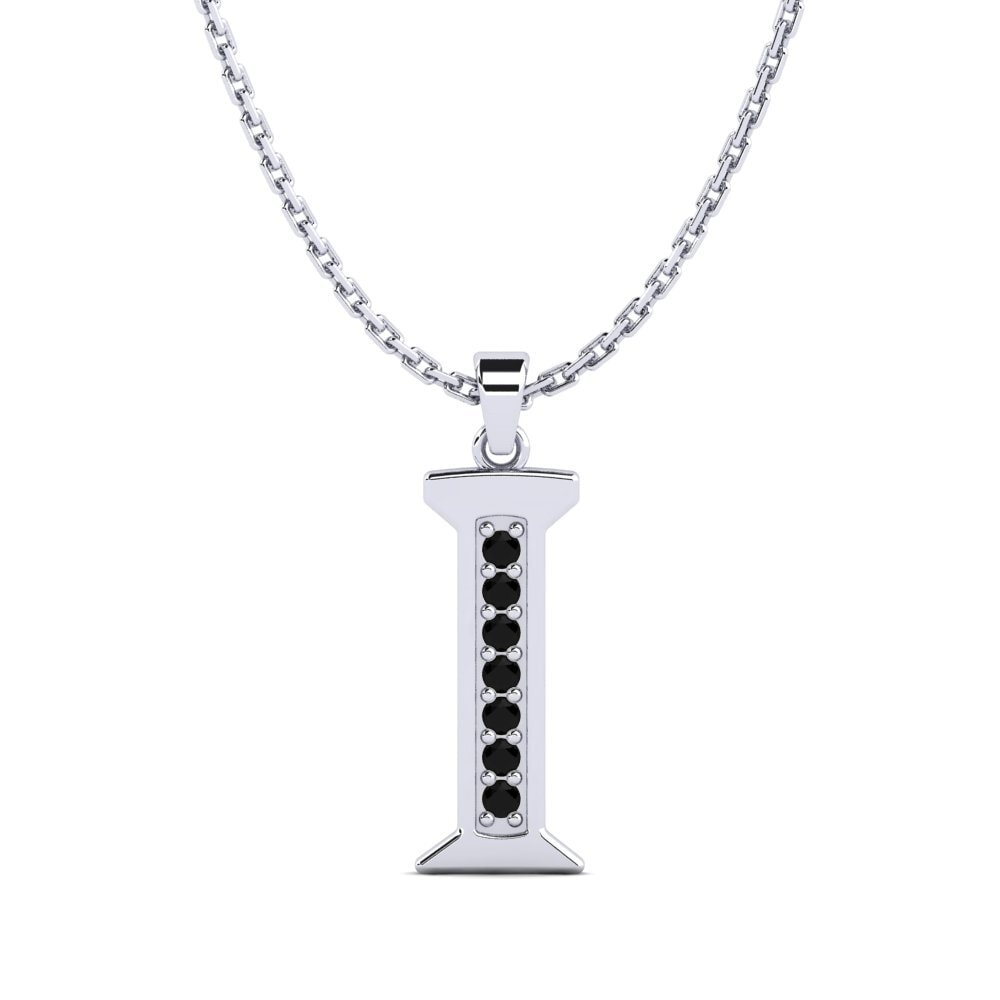 Weißgold 375 Schwarzer Diamant Damen anhänger Lata - I