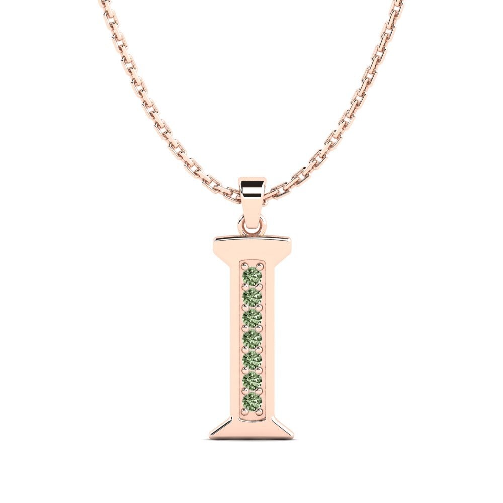 Rotgold 585 Grüner Diamant Damen anhänger Lata - I
