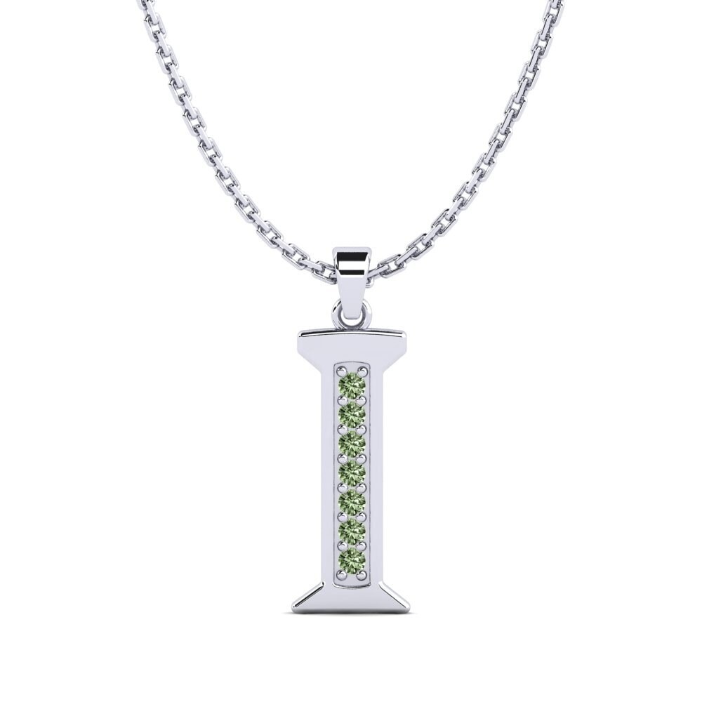 950 Palladium Grüner Diamant Damen anhänger Lata - I