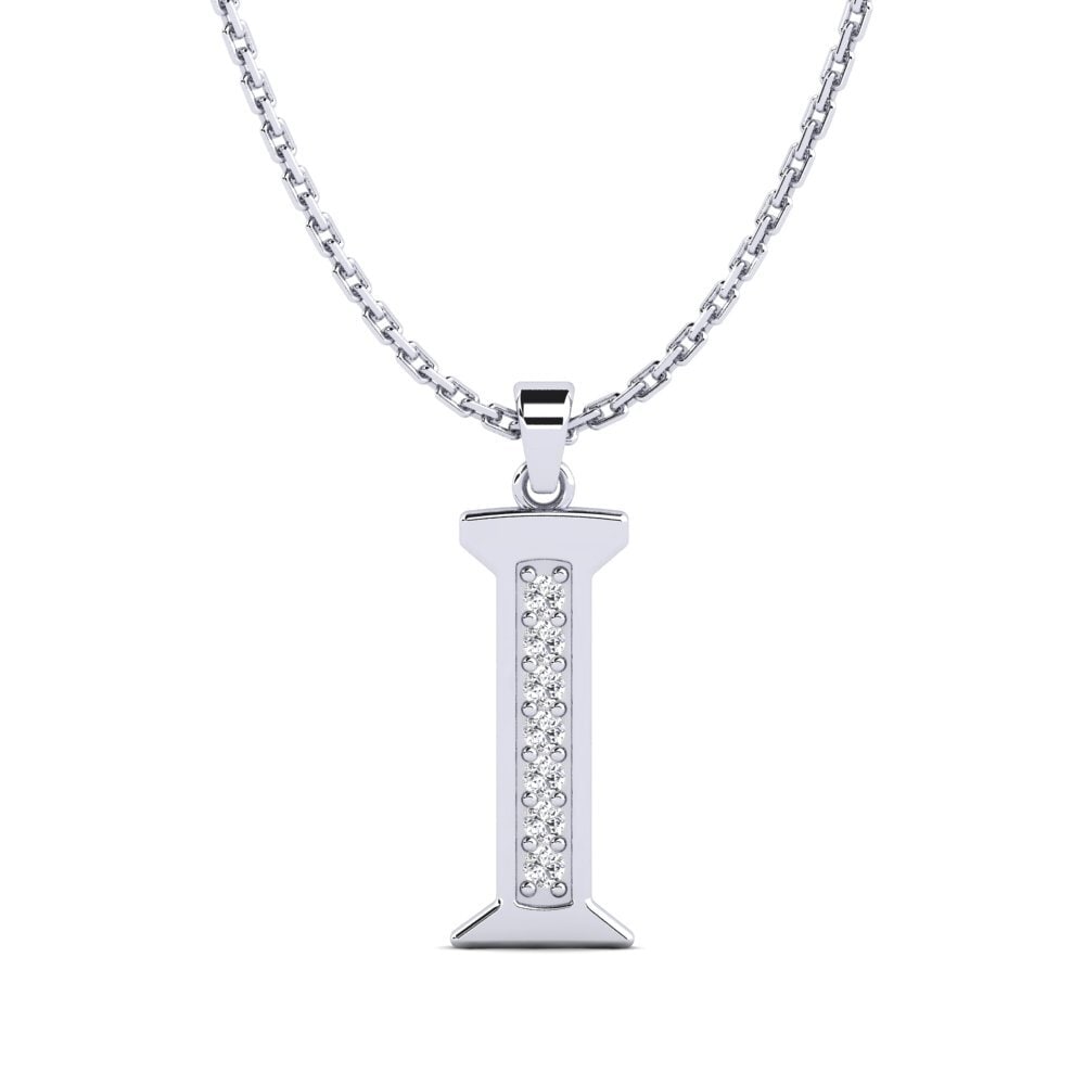Weißgold 375 Labor-gezüchteter Diamant Damen anhänger Lata - I
