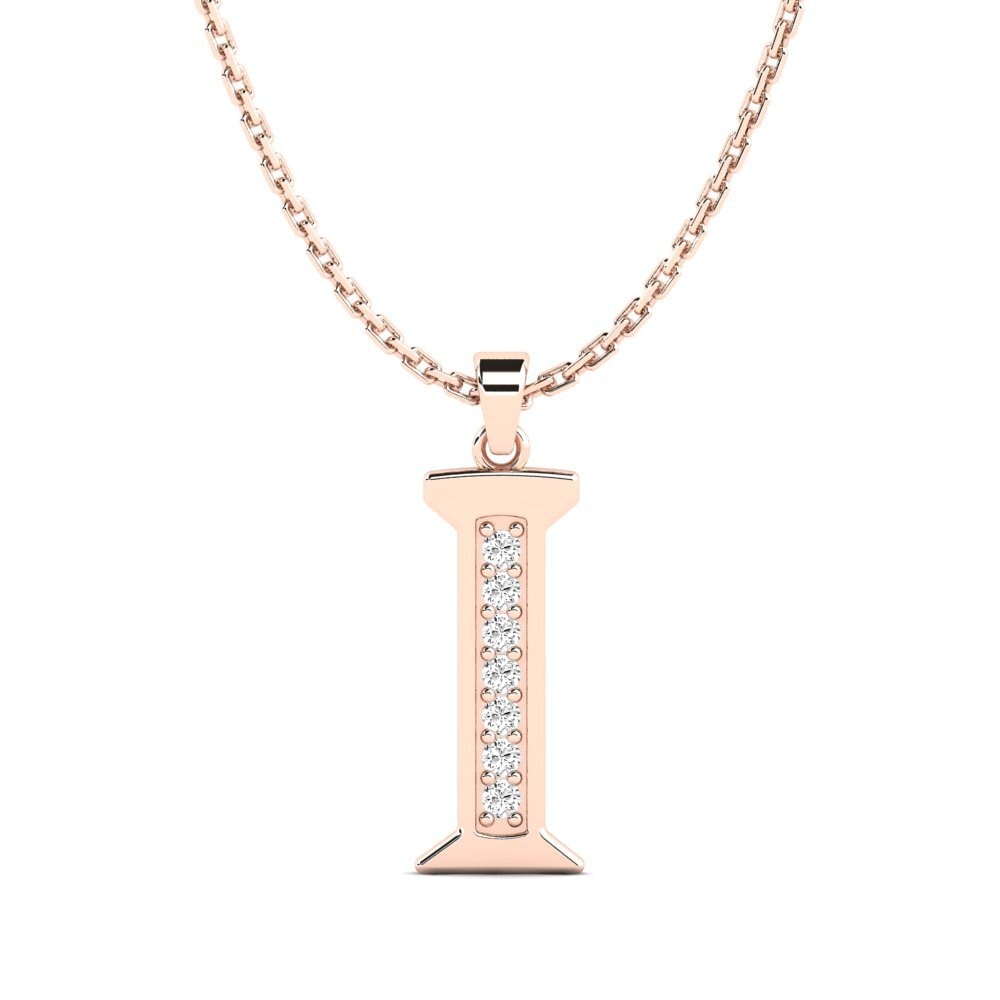 Rotgold 585 Moissanit Damen anhänger Lata - I