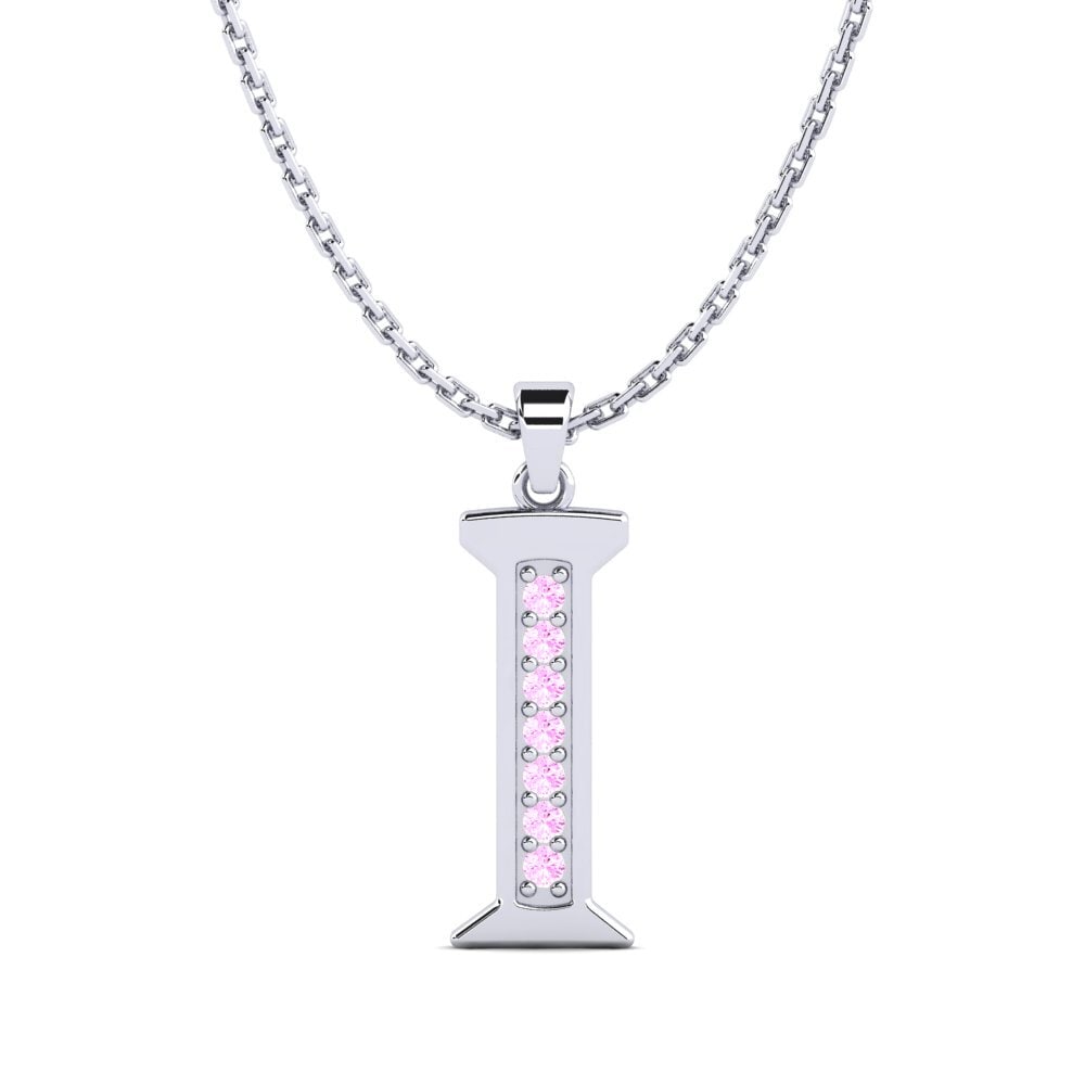 Weißgold 750 Rosa Saphir Damen anhänger Lata - I