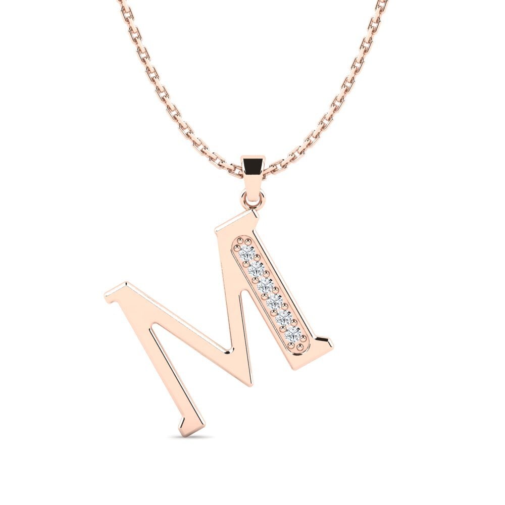 14k Oro Rosa Redondo Colgante de Mujer Lata - M