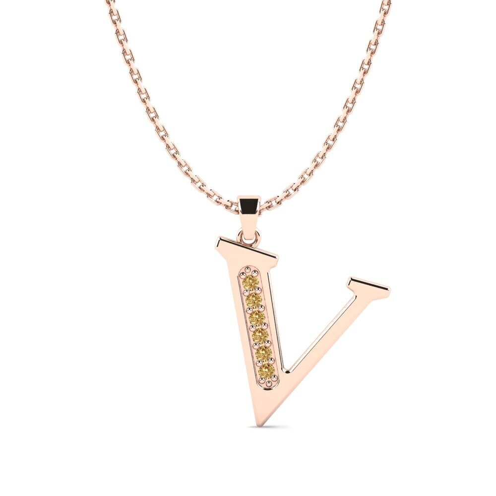Round Brown Diamond Women's Pendant Lata - V